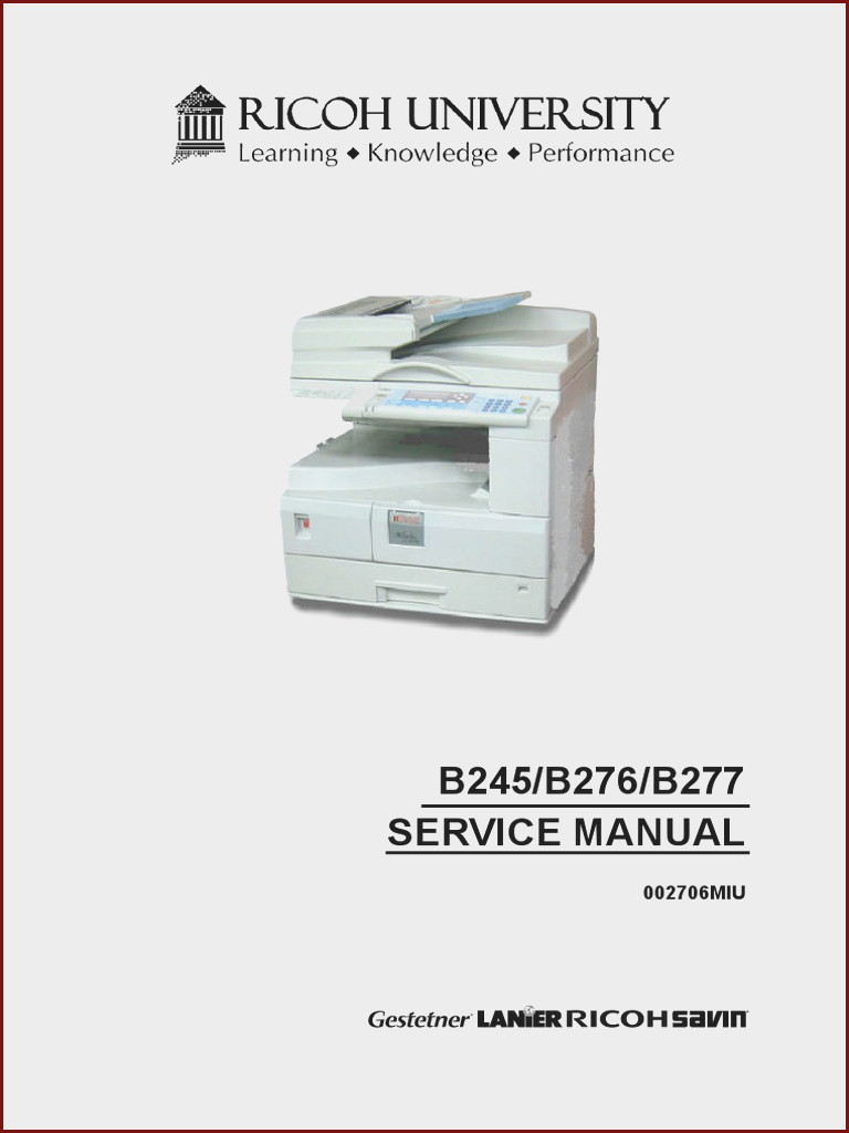 Service Manuals Ricoh Aficio Mp7500